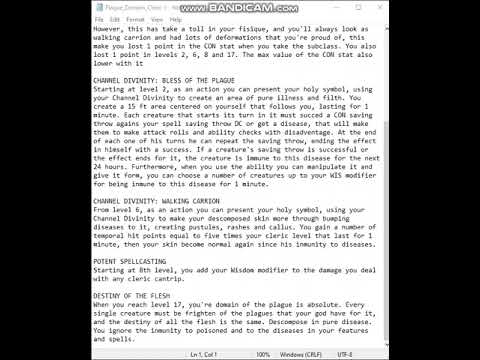 Homebrew Review Episode 2: Plague Domain Cleric