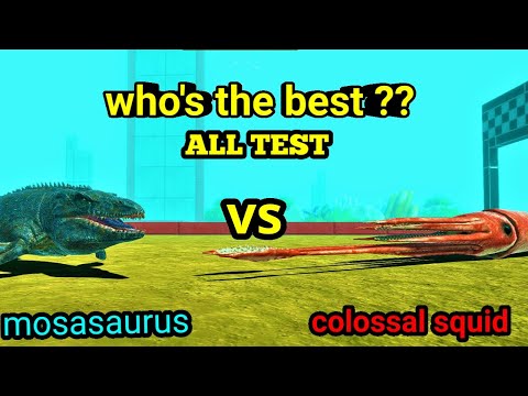 MOSASAURUS VS COLOSSAL SQUID ALL ABILITY TEST Animal Revolt Battle Simulator 2022 WHO IS STRONGEST