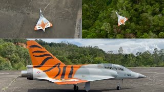 DJI FPV drone chase FeiBao Mirage2000 Turbine Jet w/KingTech K210G4 & vector thrust maiden flight