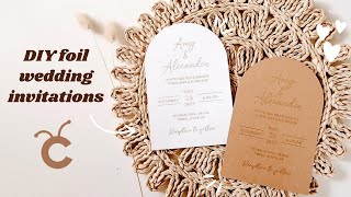 DIY WEDDING INVITATIONS WITH CRICUT | Foil Transfer Kit Wedding Invites - Boho Wedding Invitations ☀