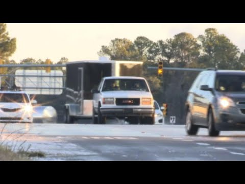 Drivers slip and slide on icy North Carolina road