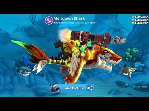 MELTDOWN SHARK EXPLODES | HUNGRY SHARK WORLD