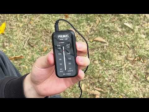 PRUNUS J-985 Pocket Radio, AM/FM, Stereo, AAA Battery, Clip, Headphones Included