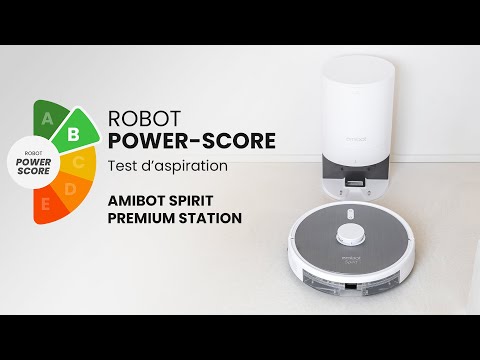 AMIBOT SPIRIT PREMIUM STATION  - Test d'aspiration Robot Power-Score