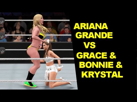 WWE 2K17 Ariana Grande vs Bonnie & Krystal & Grace - 3 on 1