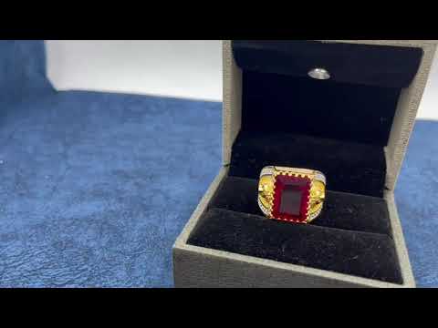 Radhe imitation men's a-448 gold forming red diamond men rin...