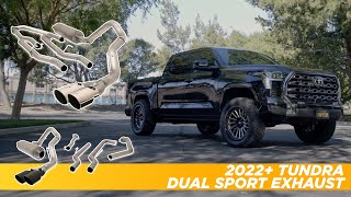 67105 Dual Sport Cat-Back Exhaust System Fits Select Toyota Tundra 3.5L-T V6 [Polished Tips] - video thumbnail 3