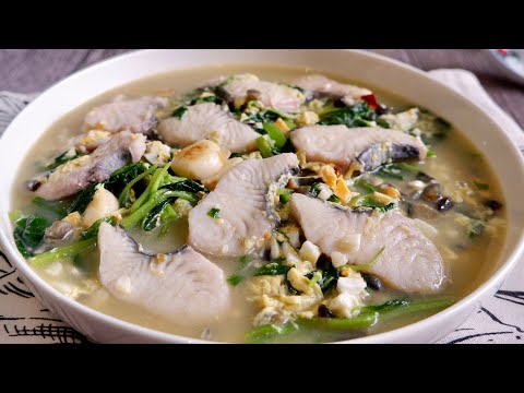 15-Minute 3-Egg Spinach Sliced Fish Soup 三蛋菠菜鱼片汤 Chinese Seafood Recipe | Mackerel Grouper Snapper