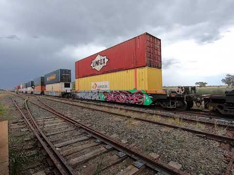 NR118 & NR77 intermodal at Yarrabandai NSW.  Fri 30th Oct 2020