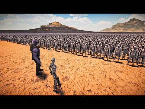 Thanos and Terminator fight against 1,000,000 zombies
