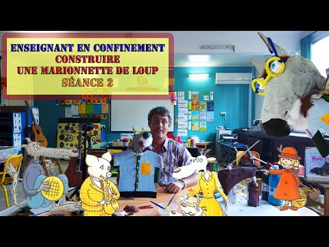 MATERNELLE / PRIMAIRE : construire une MARIONNETTE de loup - séance 2 - BRICOLAGE pour ENFANT- DIY -