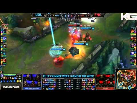 UOL vs FNC HIGHLIGHTS   Week 1 EU LCS Summer Split 2015    Unicorns of Love vs Fnatic