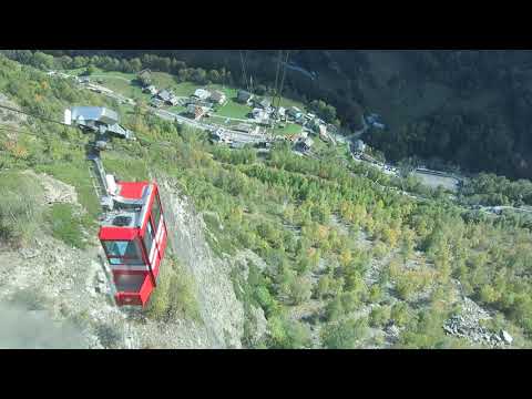 Luftseilbahn Kalpetran - Embd Talfahrt 2020 - cable car Switzerland