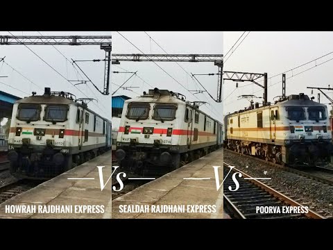 "HOWRAH RAJDHANI" Vs "SEALDAH RAJDHANI" Vs "POORVA EXPRESS: || [3 IN 1] HIGH SPEED TRAINS || RAILWAY