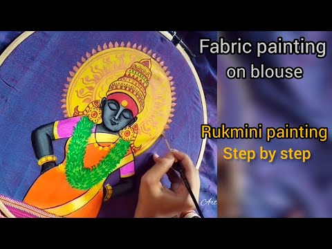 god Rukmini painting on blouse || fabric painting tutorial