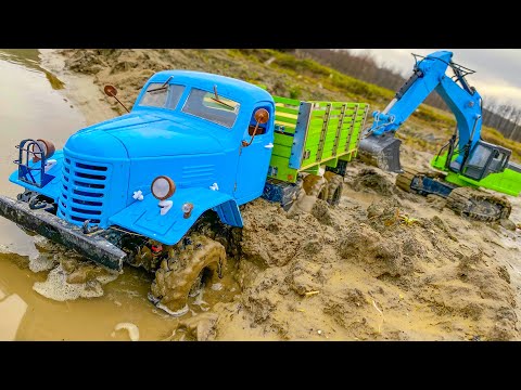 Zil 131 RC Truck Stuck in the MUD  6x6 Car dirt Riding
