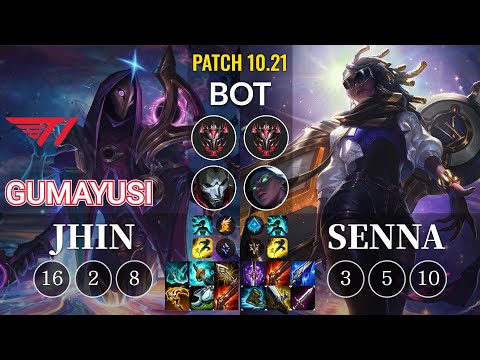 T1 Gumayusi Jhin vs Senna Bot - KR Patch 10.21