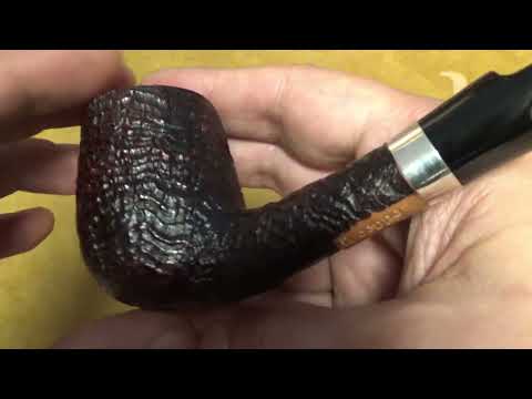 Pipa Il Ceppo gruppo 1 sabbiata con vera  in argento - Half Bent Billiard - CE183