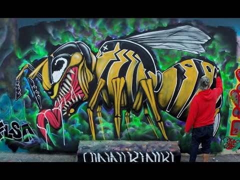 VENOM GRAFFITI MURAL 🕷️ BLACK LIGHT ARTIST | Time Lapse