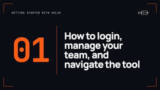 Getting started with Solio 01: Login & Navigation