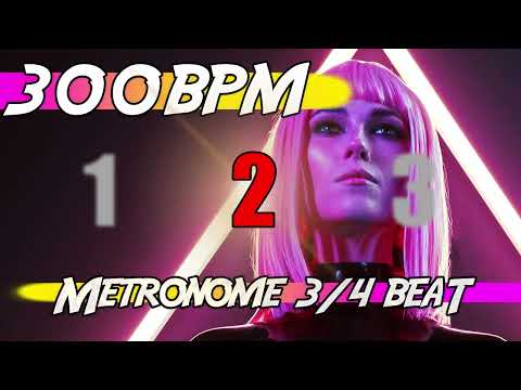 ✅ 300 BPM - 3/4 Metronome 🕰 Ten minutes of click track