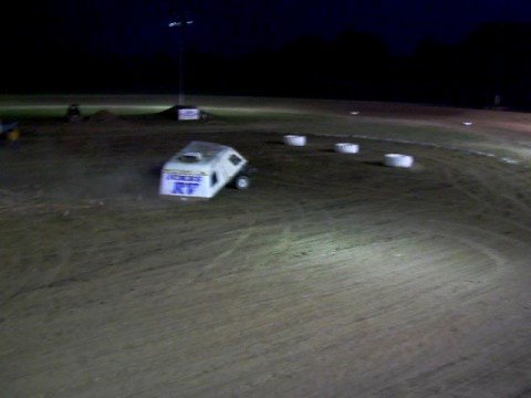 Jason Koch destroys RV at Montpelier Motor Speedway