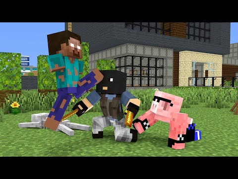 Herobrine Lost 2 Hands Catch Robbers ( Part 2 ) - Minecraft Animation