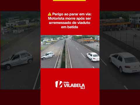 Motorista morre após ter o veículo atingido por caminhonete quando fechava o capô no viaduto