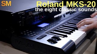 Video thumbnail for Roland MKS-20 - the eight classic sounds by SynthMania