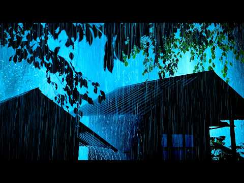 (NO ADS) Beat Stress & Goodbye Insomnia in 3 Minutes with Heavy Rain & Thunder on Tin Roof at Night