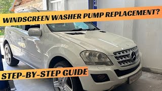 Mercedes ML W164 Windscreen Washer Pump location replacement ML280 ML320 ML350 ML500 ML550 ML400