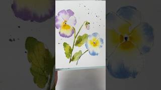 Pansy for Day 11 of March Watercolour Challenge #colorsofspring