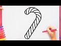 How to draw a CANDY CANE step by step