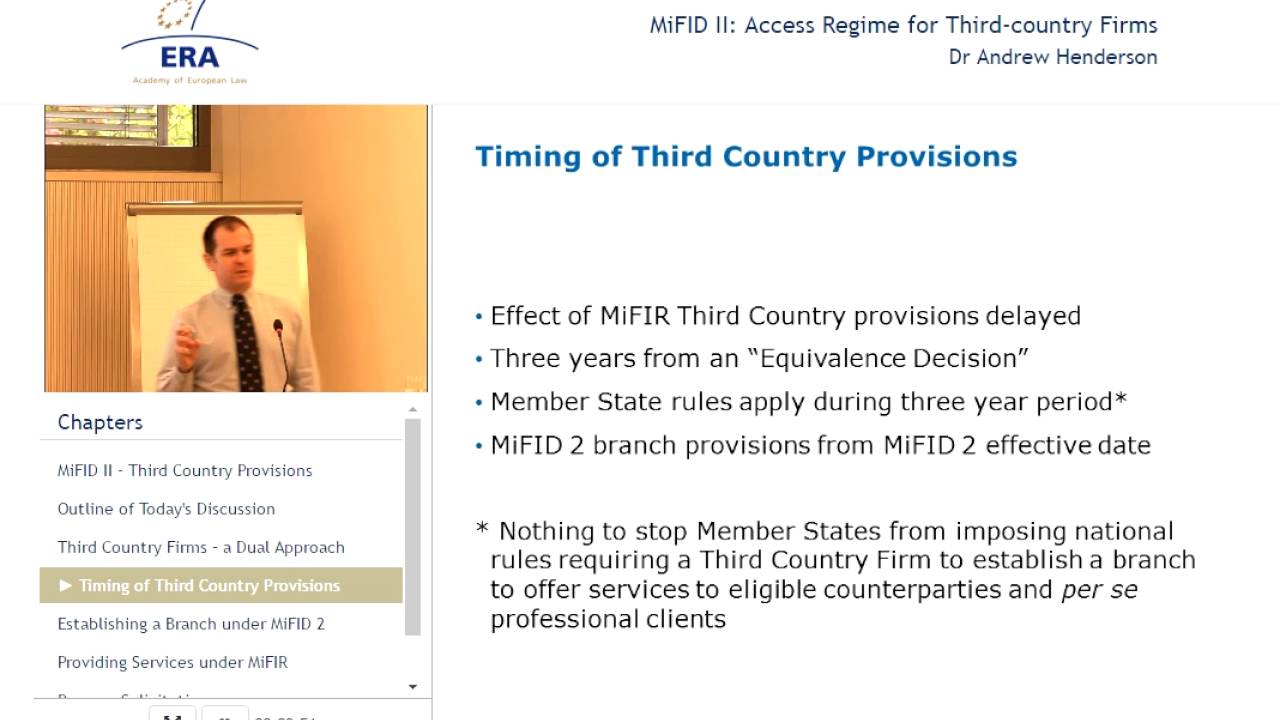 MiFID II: Access Regime for Third-country Firms
