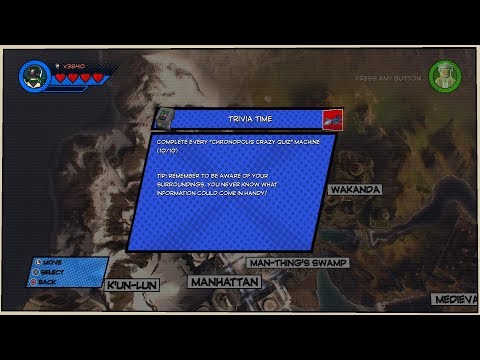 Lego Marvel Superheroes 2 - Challenge #6 - Triva Time - Free Roam Mode!!