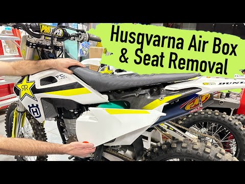 Husquvarna Air Box Cover, Air Filter, Seat Removal & Install on a FC450 Rockstar Edition Dirt Bike