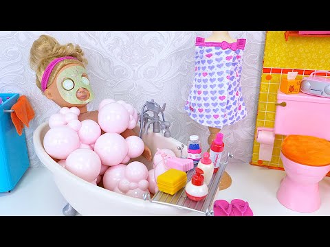 Rutina de baño de muñeca grande I Juguetes Muñecas