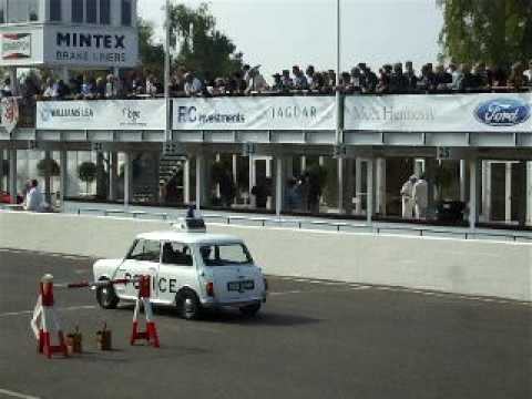 Goodwood revival 2009 - mr bean police chase and comedy road workers