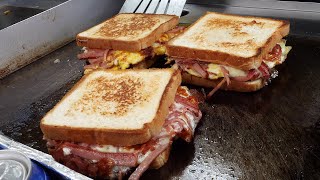 Ham Cheese Egg Toast - Korean Street Food -- MMmmm....Looks Good - 👀 - I can even Smell It Cooking 😜