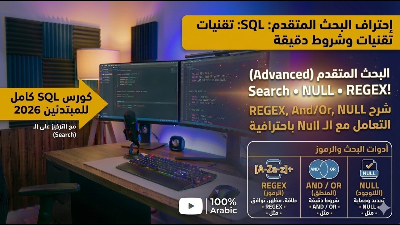 احترف البحث المتقدم في SQL: شرح Regular Expressions، وشرط And/Or، وكيفية التعامل مع الـ Null!