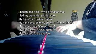 I Bought me a Cat (F), Copland. Piano accompaniment with lyrics