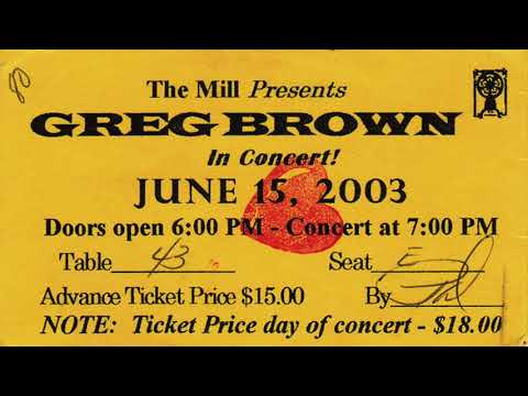 Greg Brown - Last Night at the MILL - Updated 4K Re-mastered Version