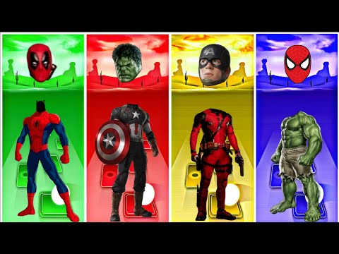 SPIDERMAN VS KAPITAN AMERIKA VS DEADPOOL VS HULK TILES HOP 1000K
