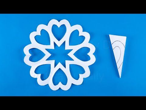 Paper Snowflakes Heart Cutting Easy | How to make a snowflake out of paper