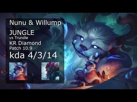 Nunu & Willump vs Trundle Jungle - KR Diamond 4/3/14 Patch 10.9 Gameplay // [롤] 누누와 윌럼프 vs 트런들 정글
