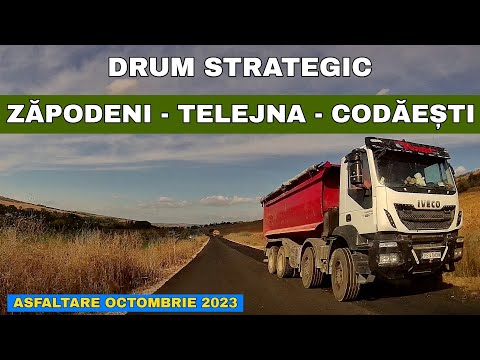 Drumul strategic Zapodeni - Codaesti DJ 247 Vaslui asfaltare octombrie 2023