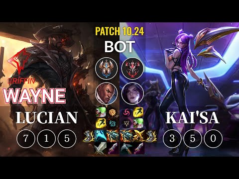 GRF Wayne Lucian vs Kai'Sa Bot - KR Patch 10.24