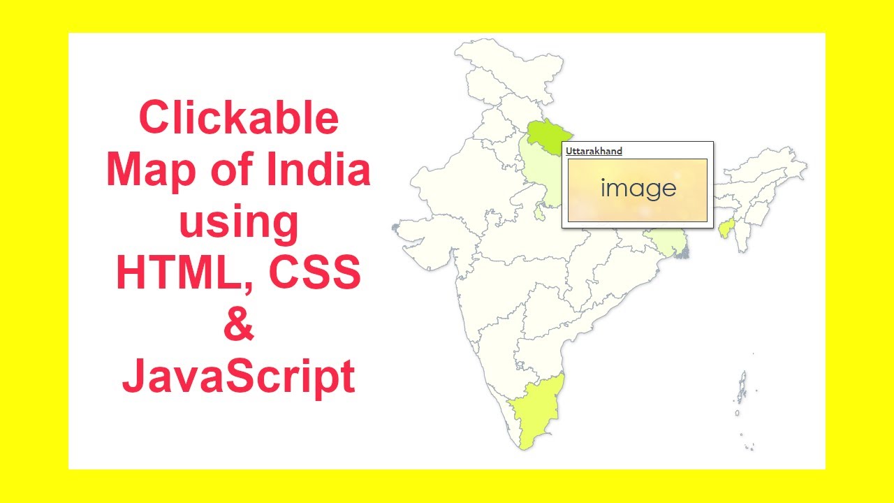 How to make clickable interactive SVG Map of India using HTML, CSS, JS with Source Code