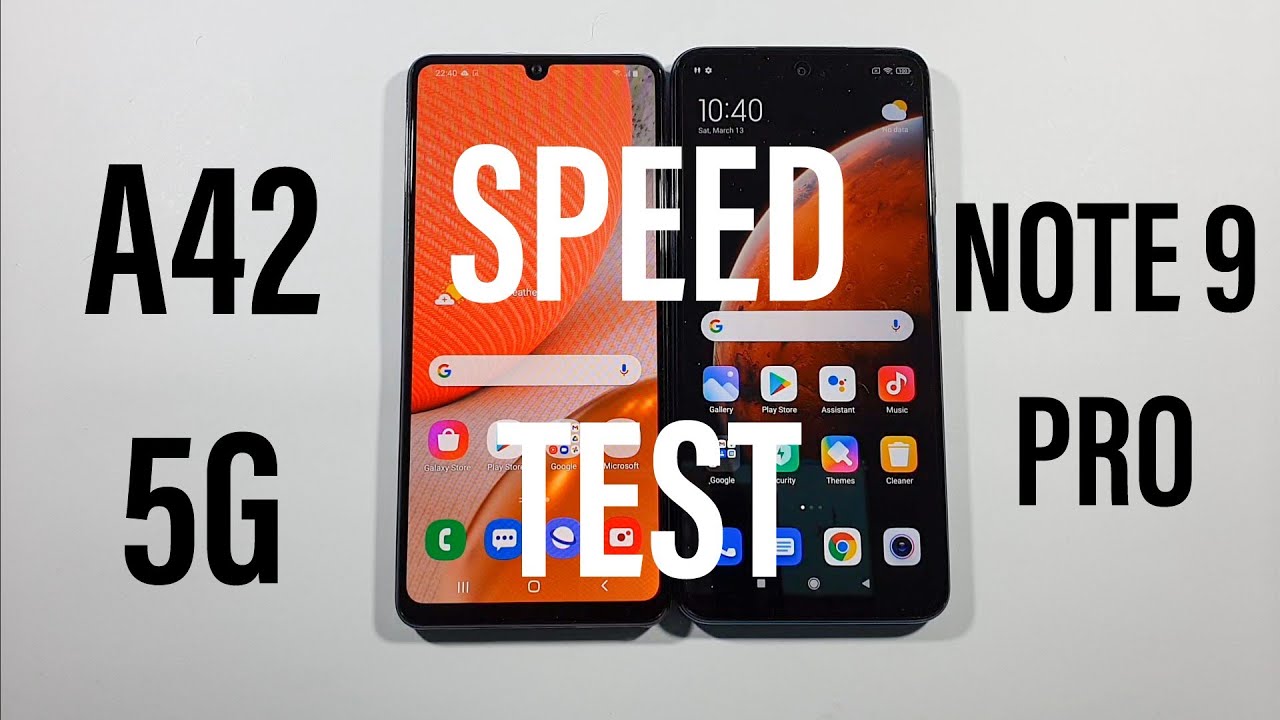 Samsung A42 5G vs Xiaomi Redmi Note 9 Pro Speed Test