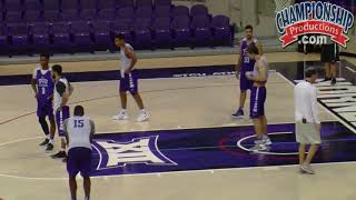 TCU Basketball Zone Defense and Offense Practice!